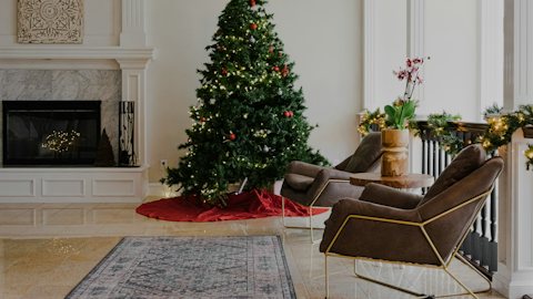 Christmas living room virtual background for Teams and Zoom