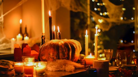 Candlelit Halloween virtual background for Teams and Zoom