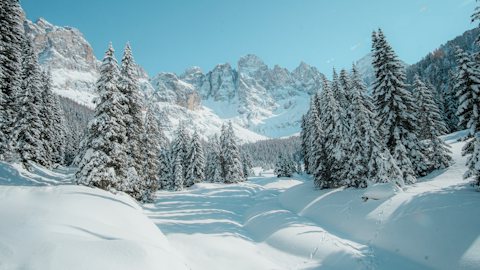 Snowy mountains winter virtual background for Teams and Zoom